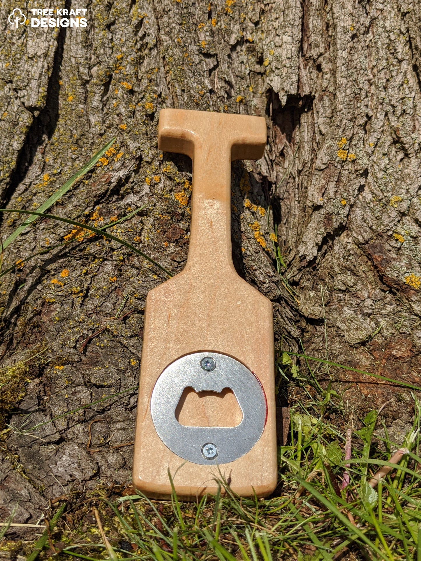 Canadian Maple Oar Shaped Bottle Opener (Red)