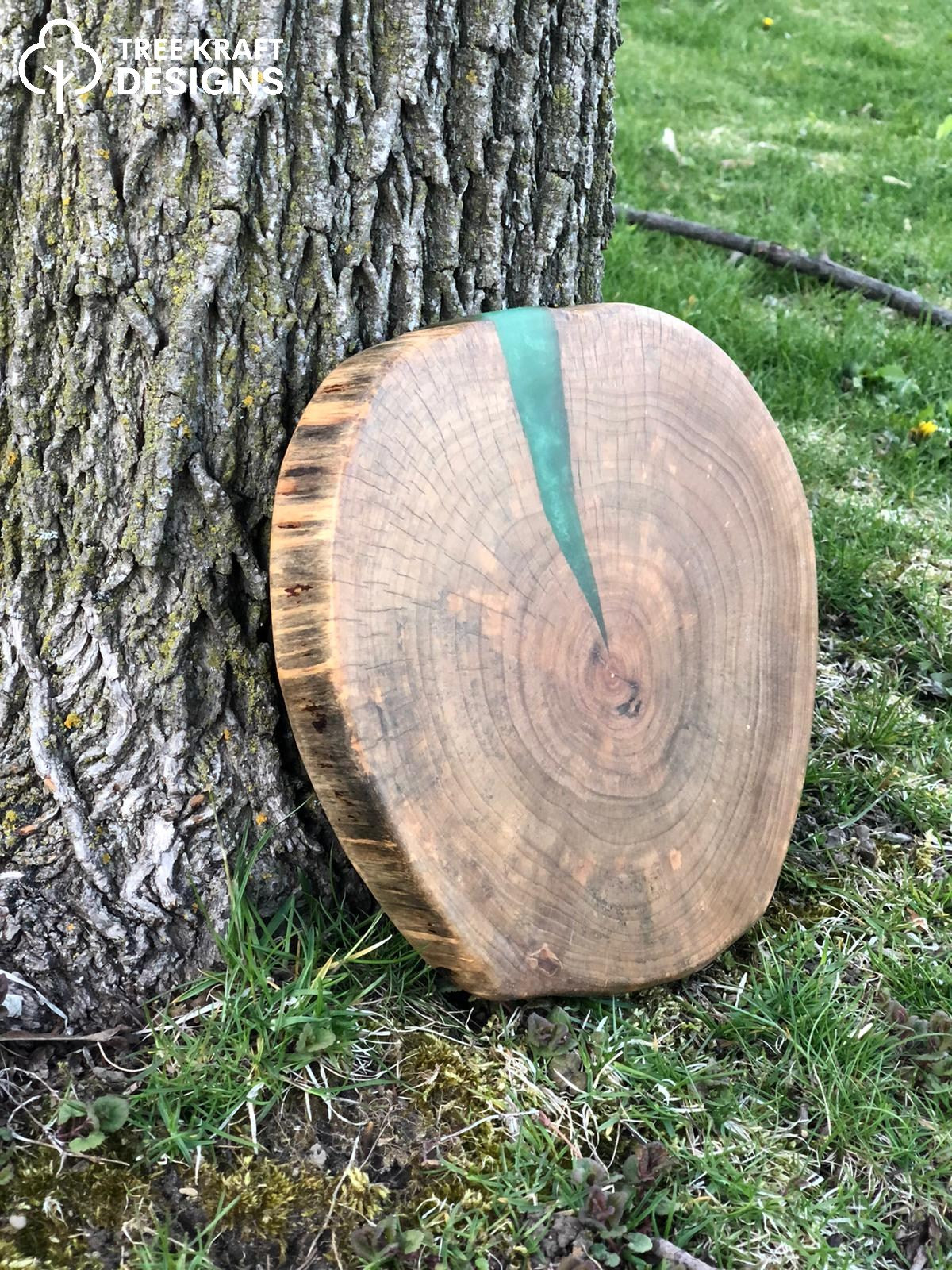 Silver Maple Biscuit with Green Epoxy