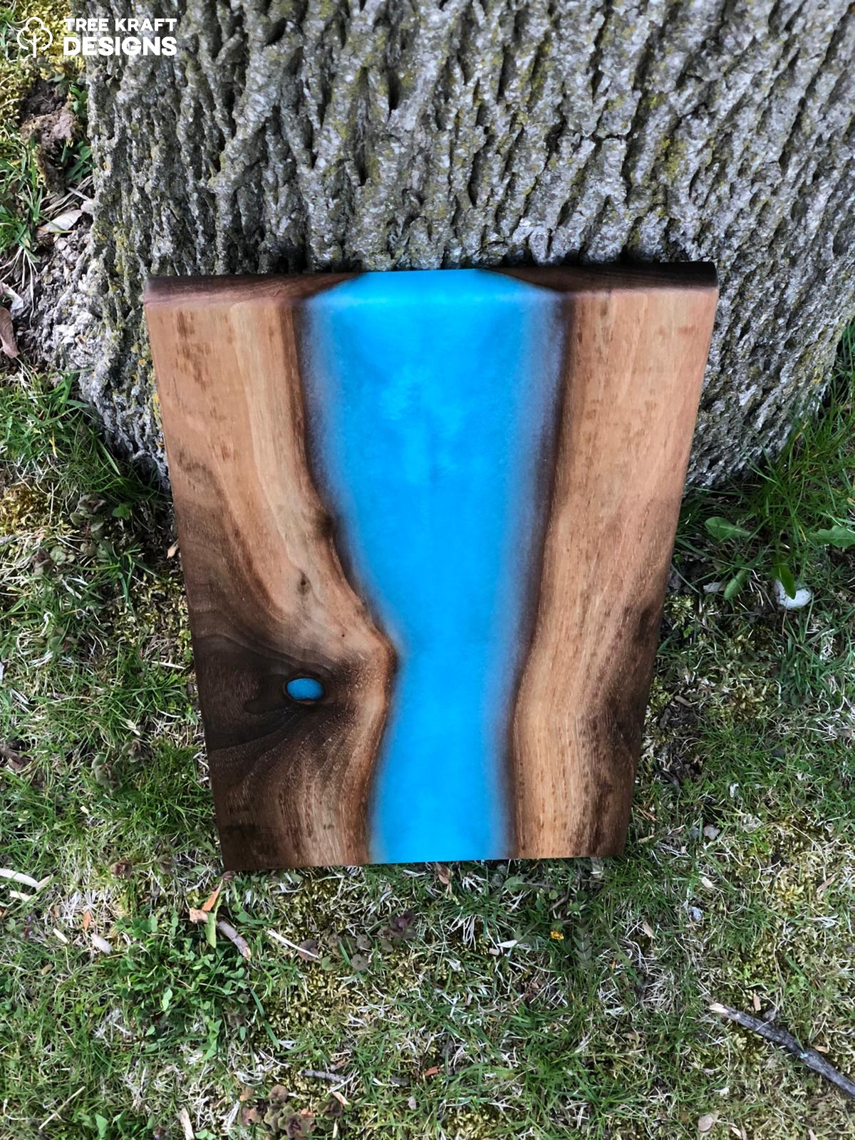 Caribbean Blue Epoxy & Dark Walnut