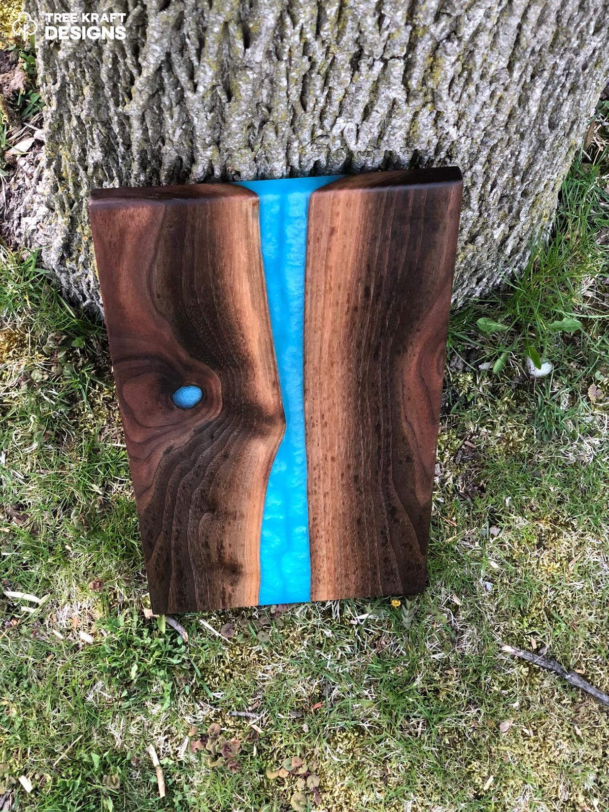 Caribbean Blue Epoxy & Dark Walnut