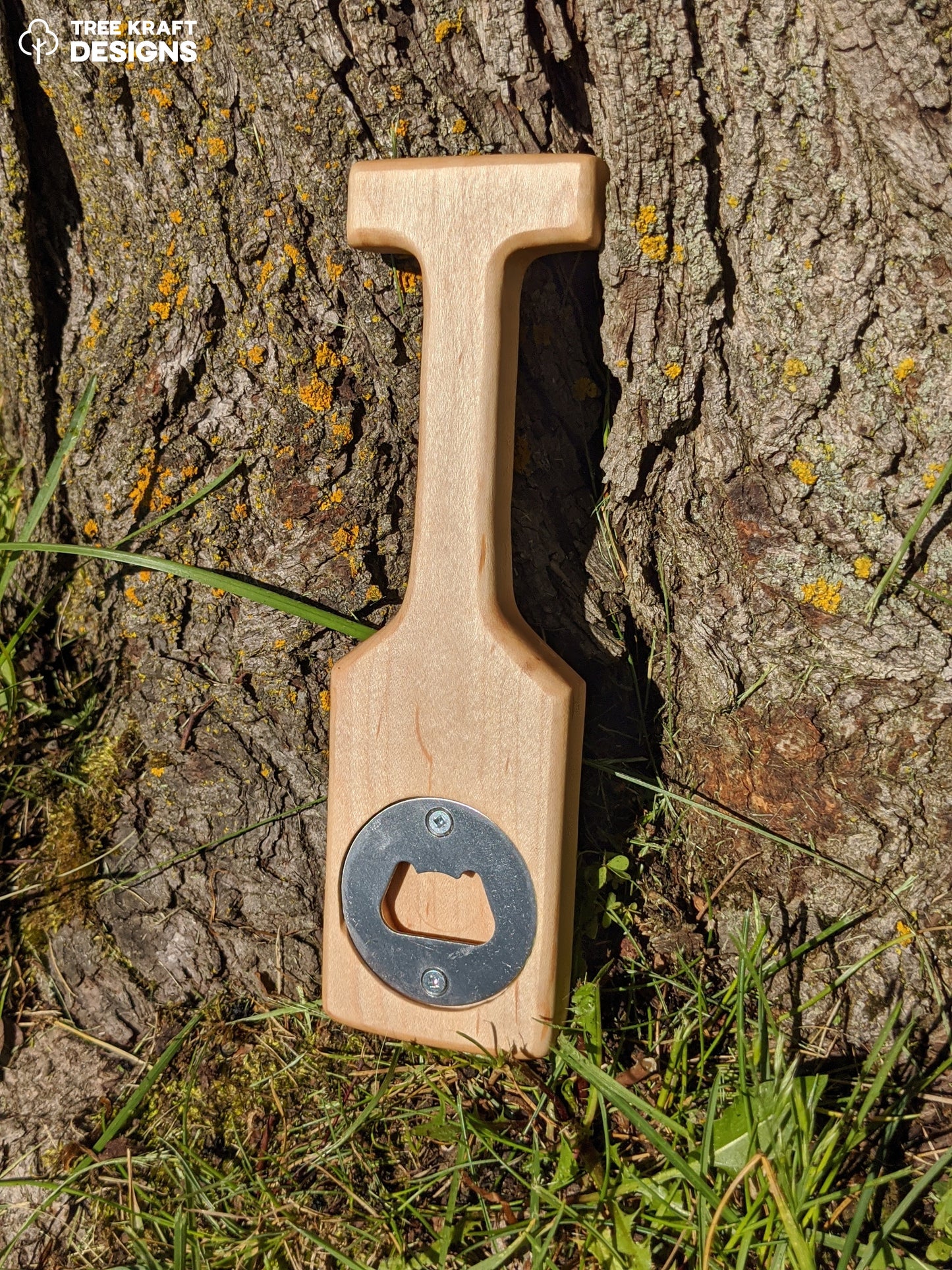 Canadian Maple Oar Shaped Bottle Opener (Green)