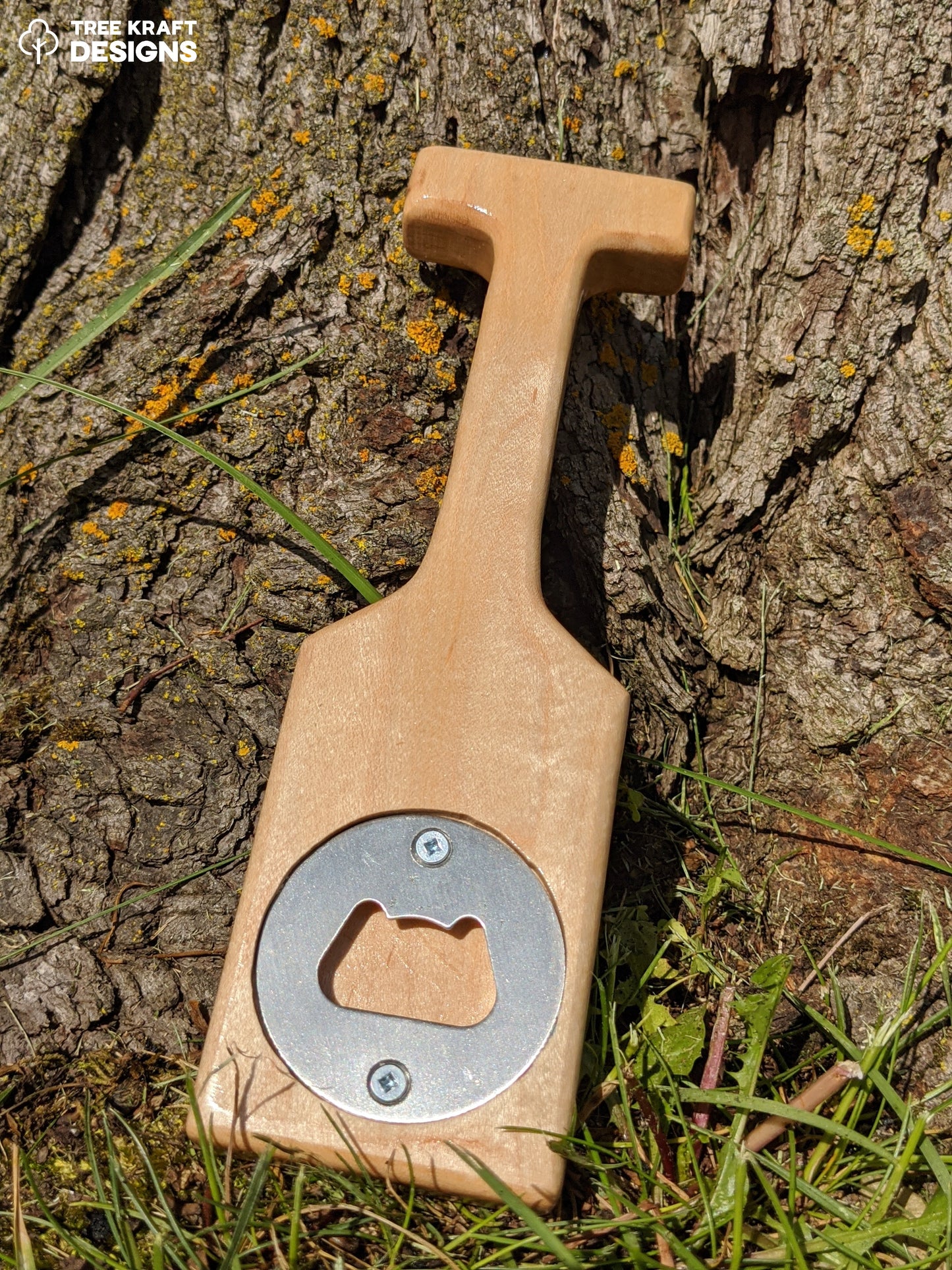 Canadian Maple Oar Shaped Bottle Opener (Blue)