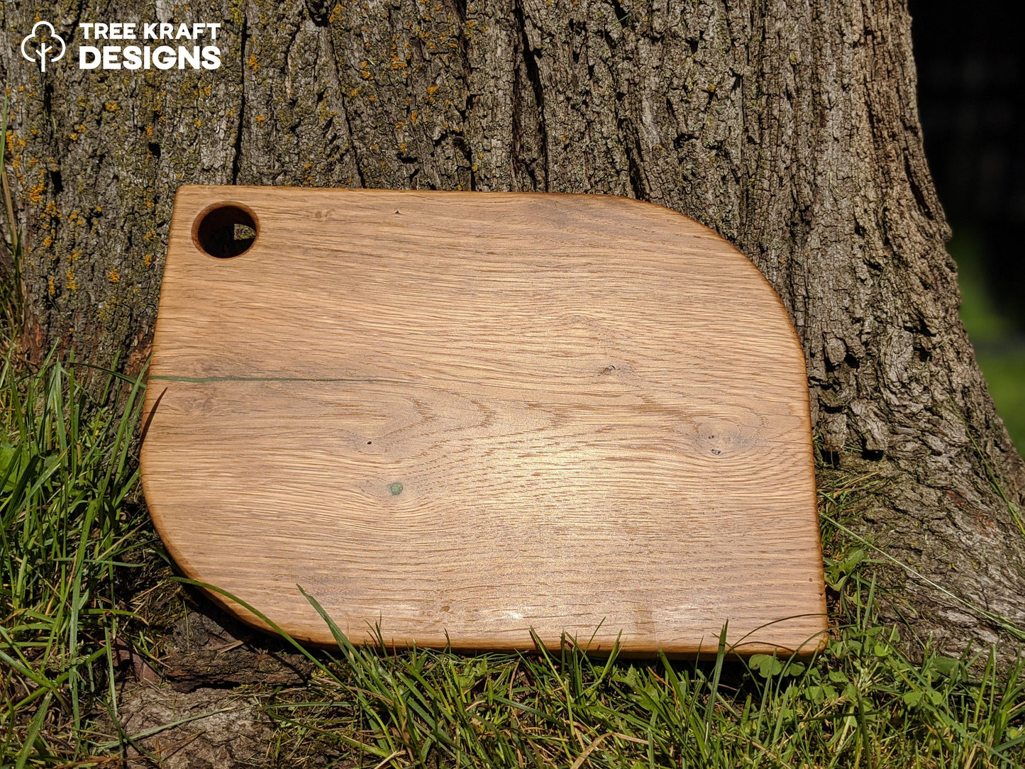 Leaf Shaped Serving Board with Thin Apple Green Epoxy (Reclaimed Oak)