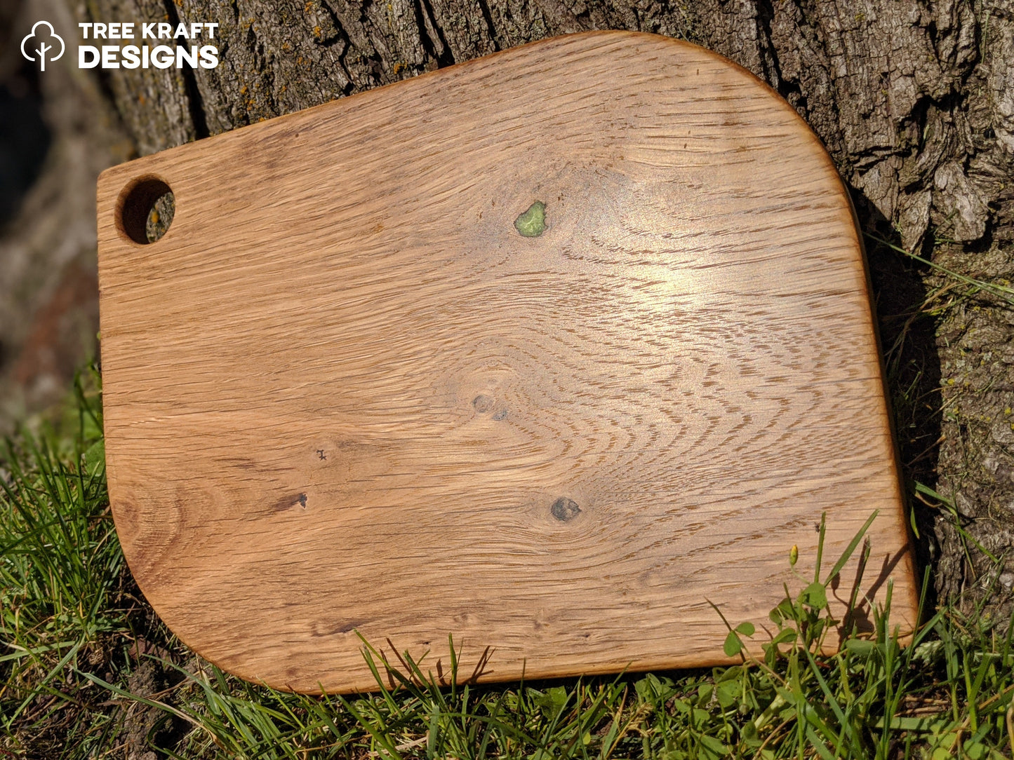 Leaf Shaped Serving Board with Green Apple Leaf Epoxy Inlay (Reclaimed Oak) II