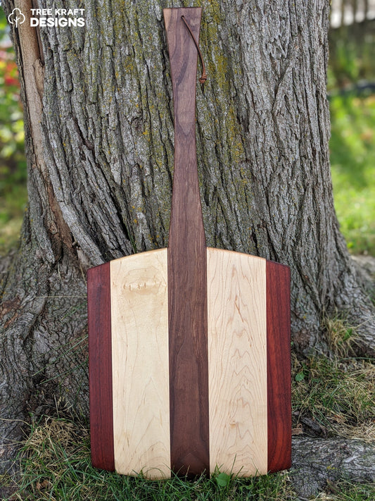 Custom Hardwood Pizza Peel (Padauk, Maple & Dark Walnut)