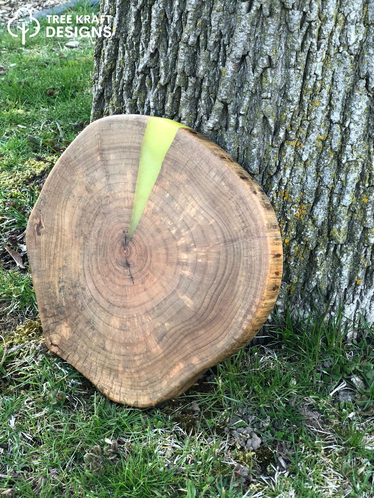 Silver Maple Biscuit with Yellow Epoxy